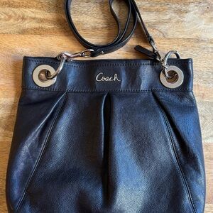 Coach Ashley Hippie Black Leather Shoulder Bag